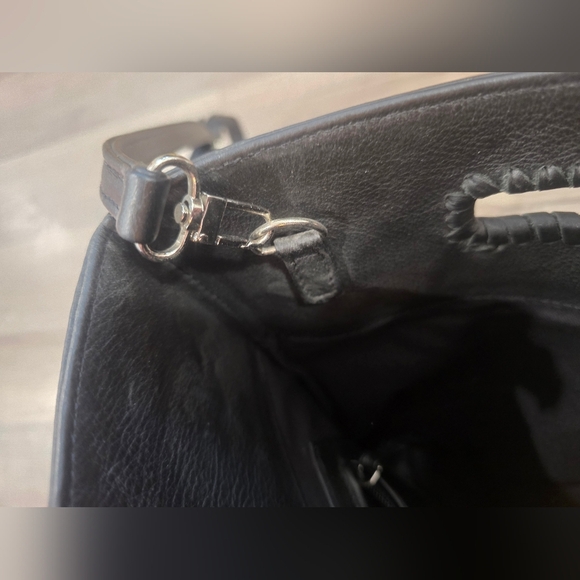 Jennifer Haley Black Fringe Satchel Shoulder Bag Westerncore Boho Y2k Grunge - Picture 13 of 14